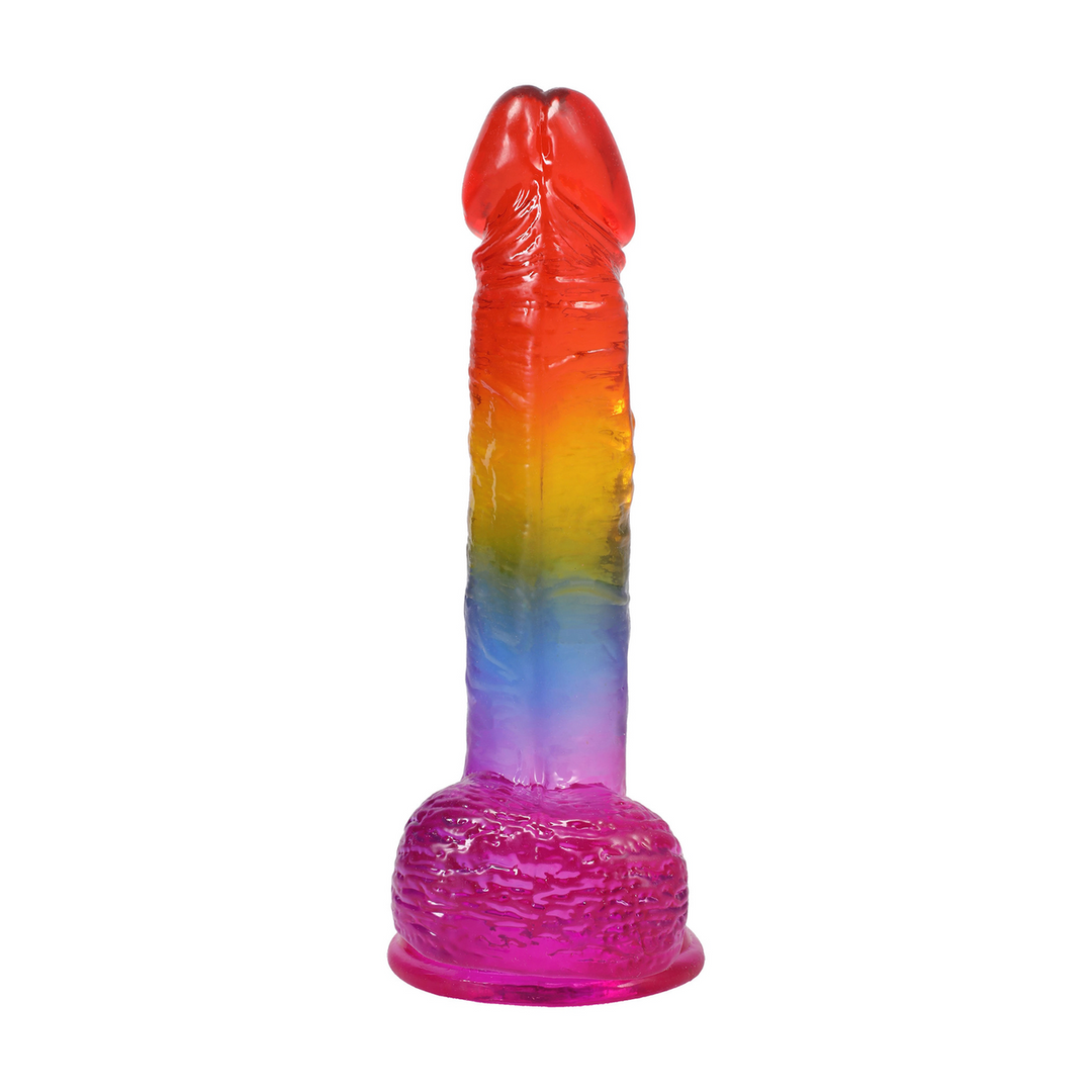 Realistic Cock with Balls - 8.5 / 21,6 cm - Rainbow 4