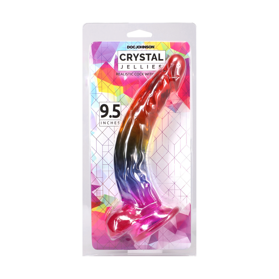 Realistic Cock with Balls - 9.5 / 24,1 cm - Rainbow 2