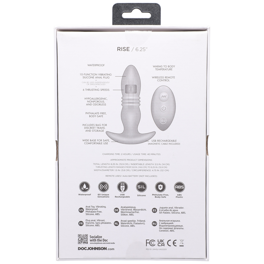 Rise - Silicone Anal Plug with Remote Control 4