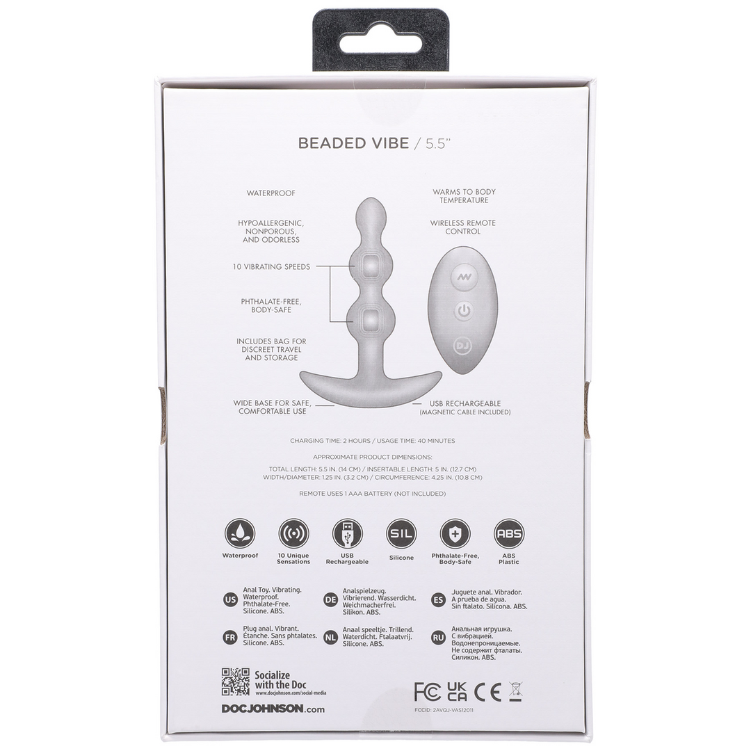 Beaded Vibe - Silicone Anal Plug with Remote Control 4