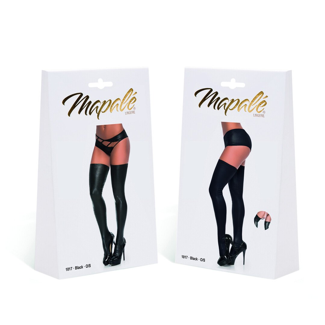 Thigh Highs - OS - Metallic Black 2