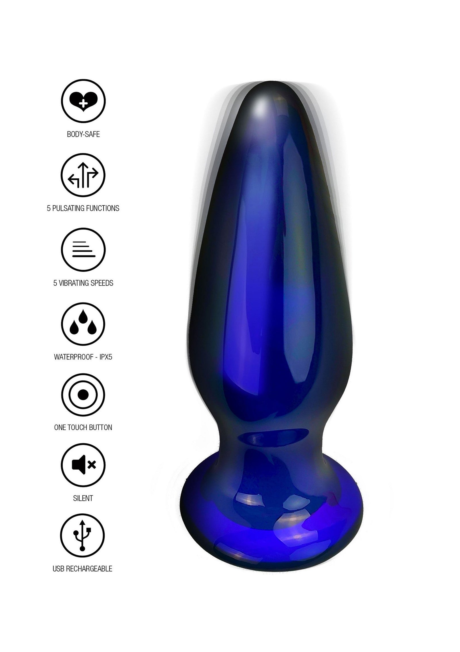 Shining Vibrating Glass Plug 5
