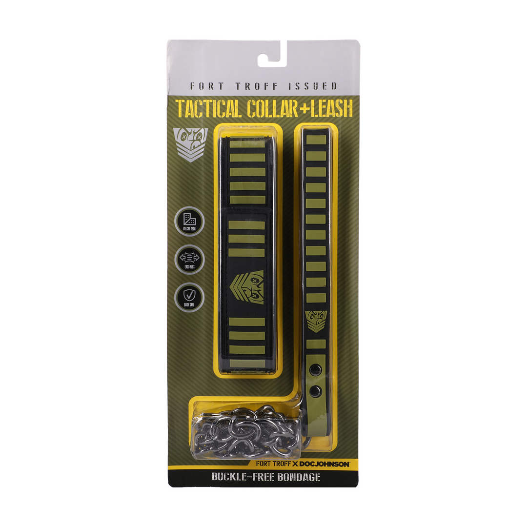 Tactical Collar and Leash - Black/Green 2