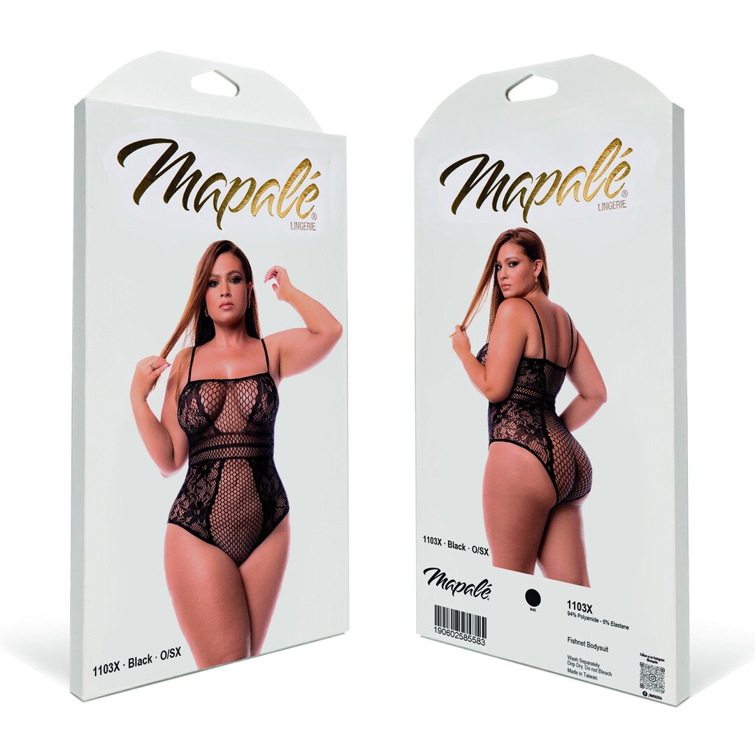 Fishnet Bodysuit - Queen Size - Black 2