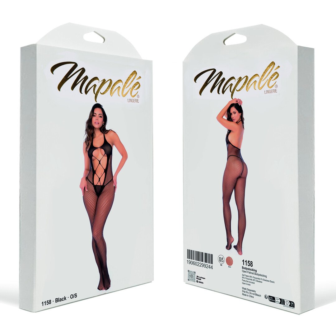 Open Fishnet Bodystocking - One Size - Black 2