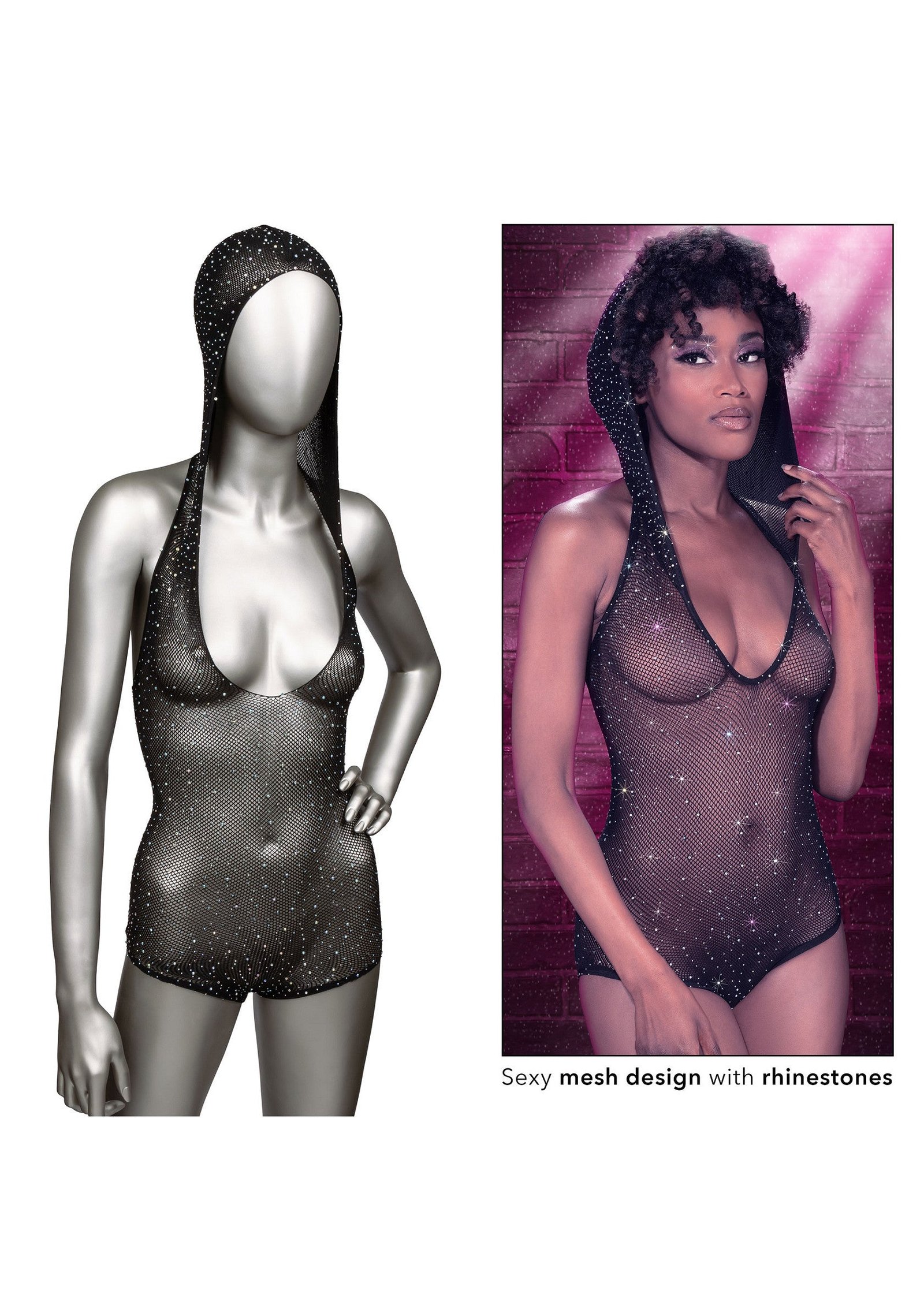 Hooded Deep V Bodysuit 2