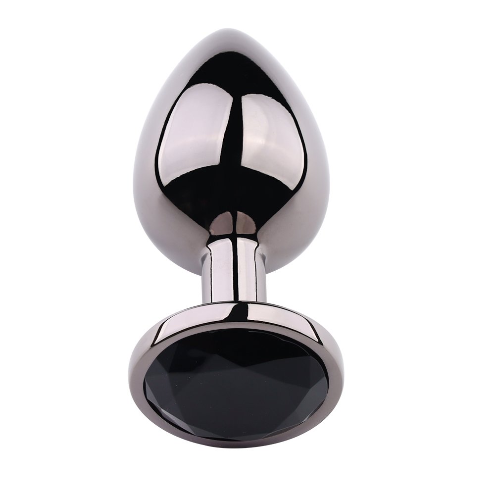 Rosebud Anal Plug Small Black Metallic - Black 3