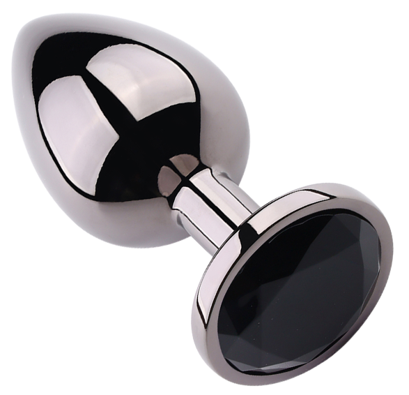 Rosebud Anal Plug Small Black Metallic - Black