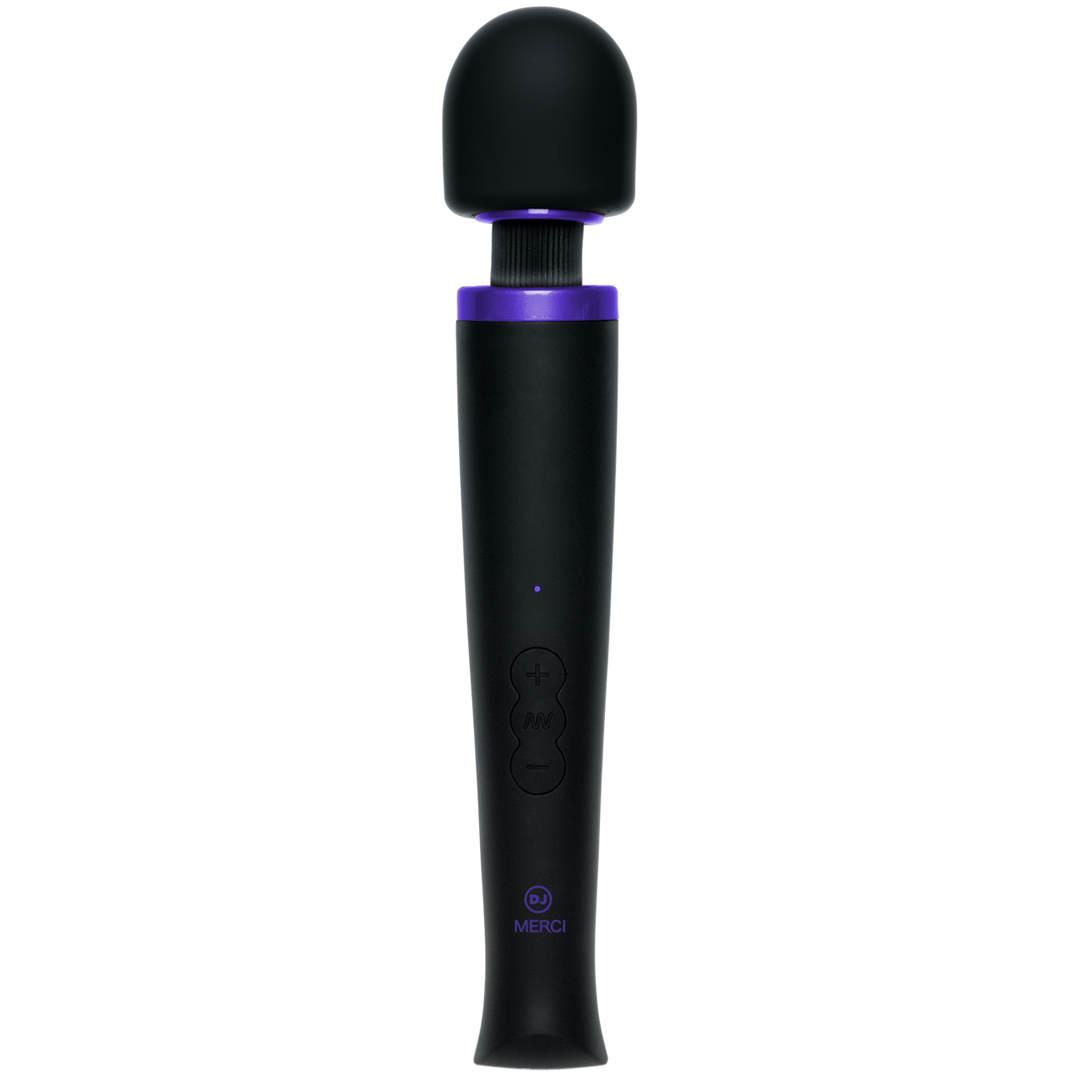 Rechargeable Power Wand - Ultra-Powerful Silicone Wand Massager - Black