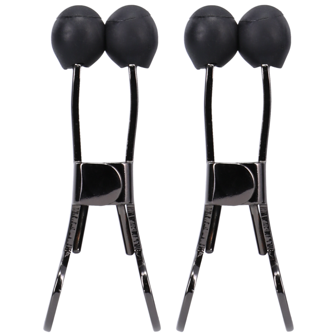 Nippers - Stainless Steel Nipple Clamps with Silicone Tip - Black