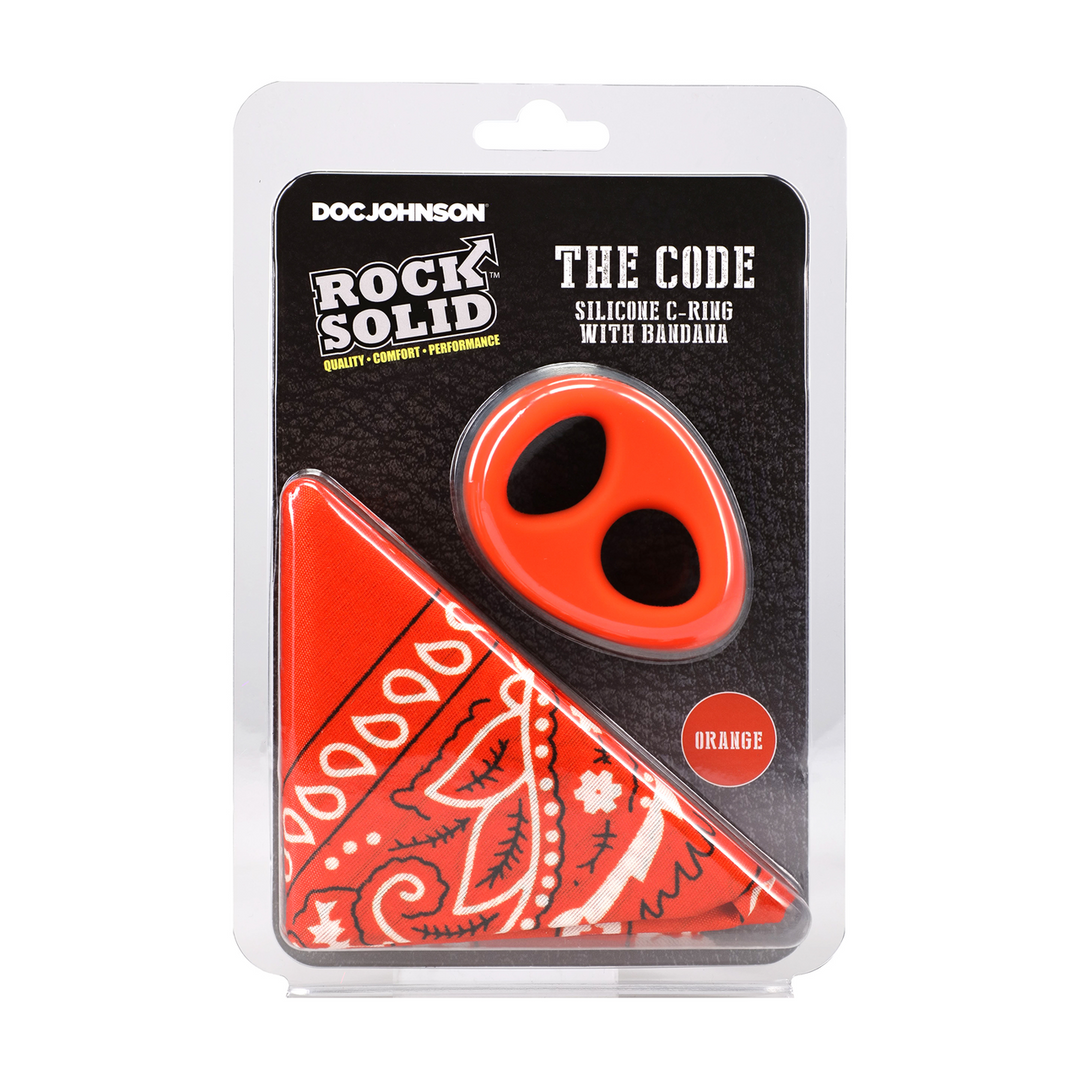 The Code - Silicone Cockring with Bandana - Orange 2