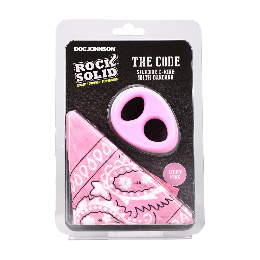 The Code - Silicone Cockring with Bandana - Pink 2