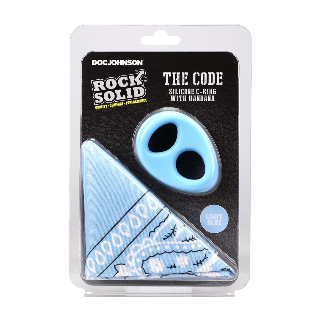 The Code - Silicone Cockring with Bandana - Light Blue 2
