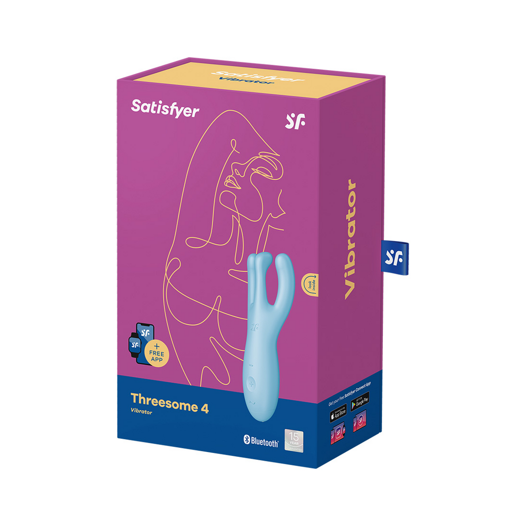 Threesome 4Plus - Lay-on Vibrator with App - Blue 2