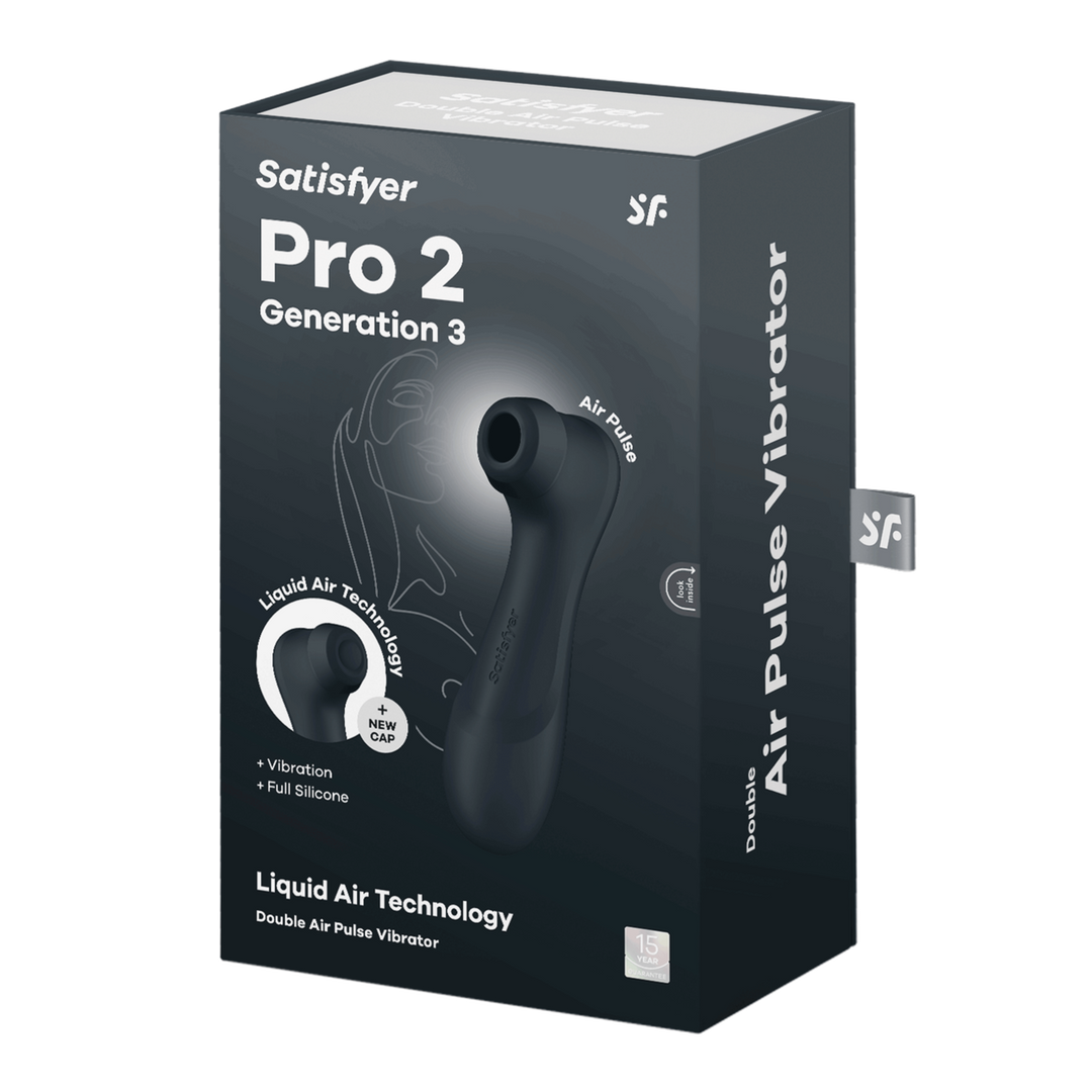 Pro 2 Generation 3 - Double Air Pulse Vibrator - Liquid Air - Black 2