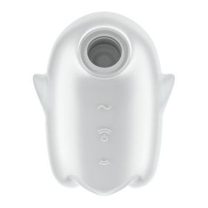 Glowing Ghost - Glow in the Dark - Double Air Pulse Vibrator - White