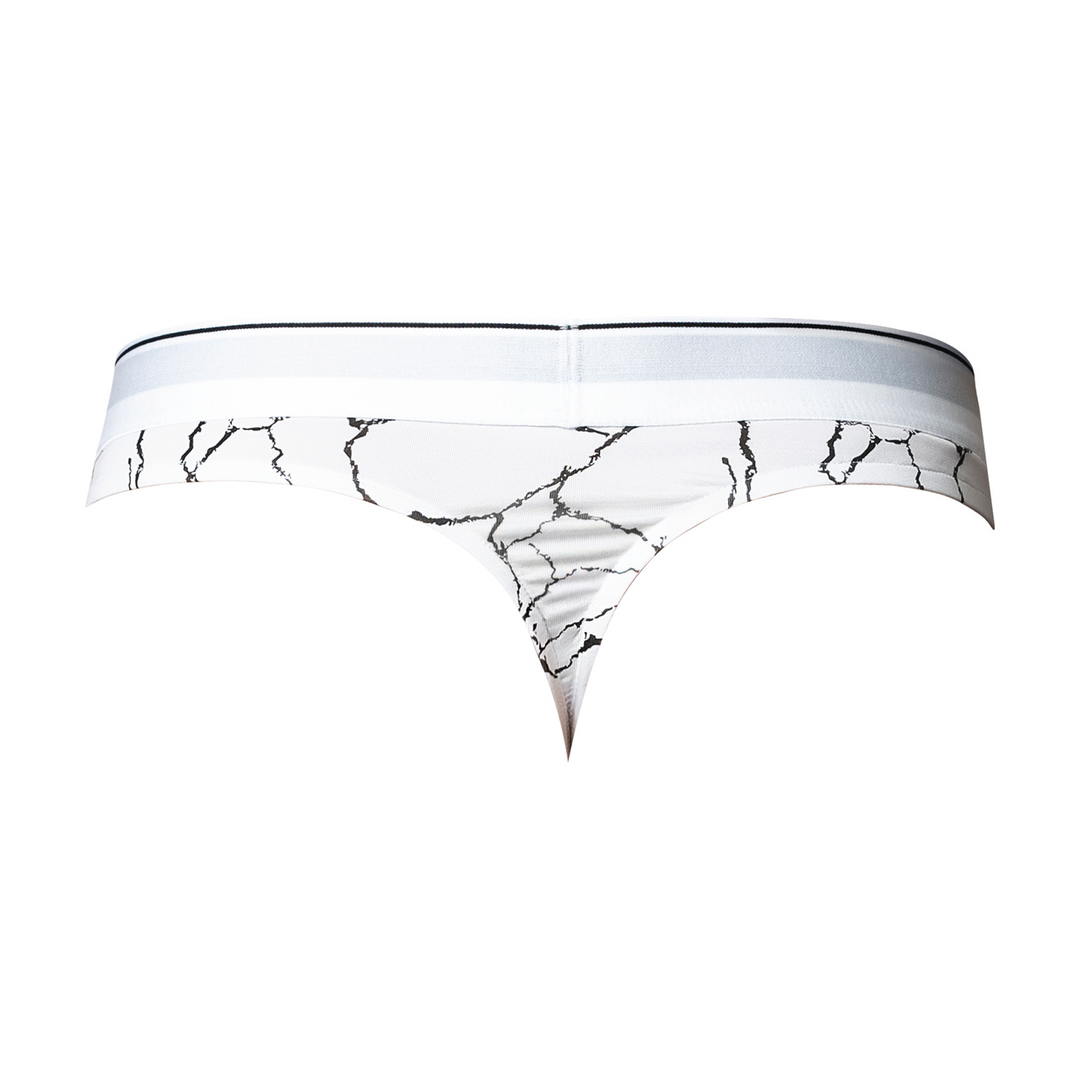 Thong - S/M - White Marble 4