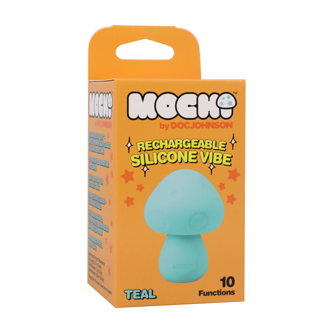 Mushroom Vibe - Rechargeable Silicone Vibrator - Teal 2