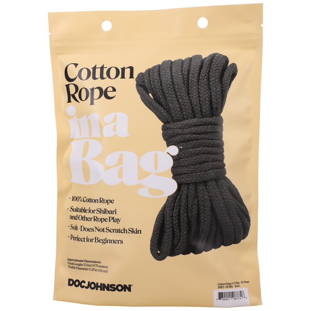 Cotton Rope - 32 ft - Black 4