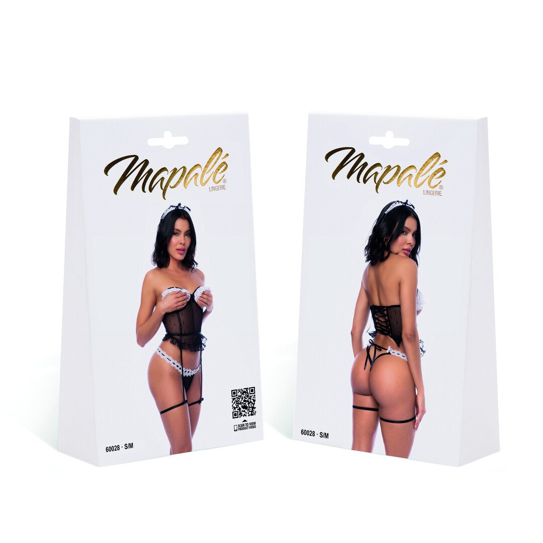 Costume French Maid - Bustier Set - L/XL - Black 2
