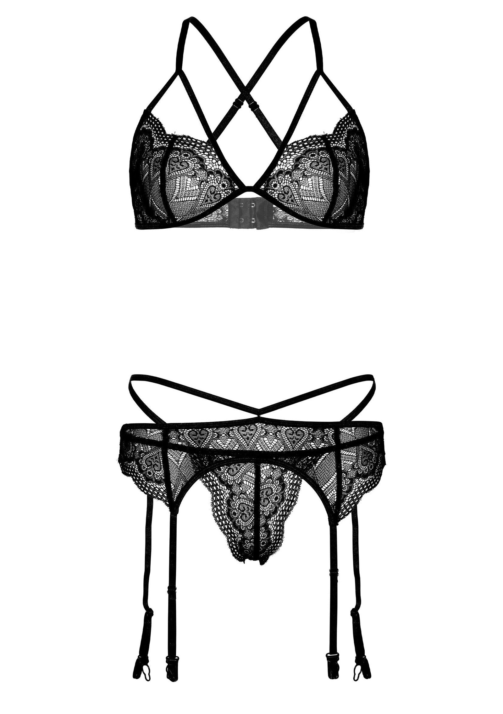 4PC Garter Lingerie Set 6