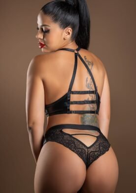 Sexy Wetlook Bra With Zipper