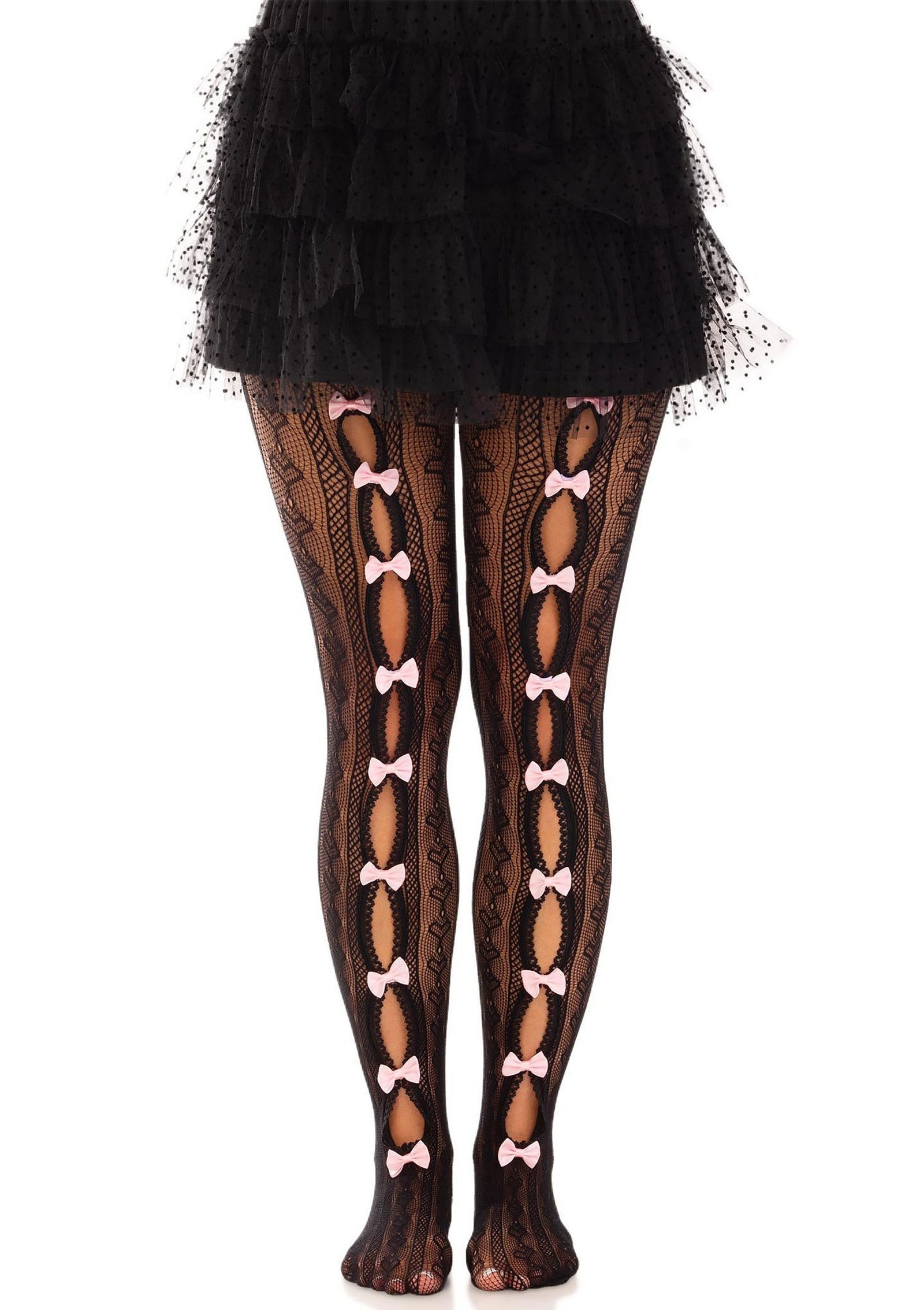 Sweetheart Striped Net Pantyhose 3