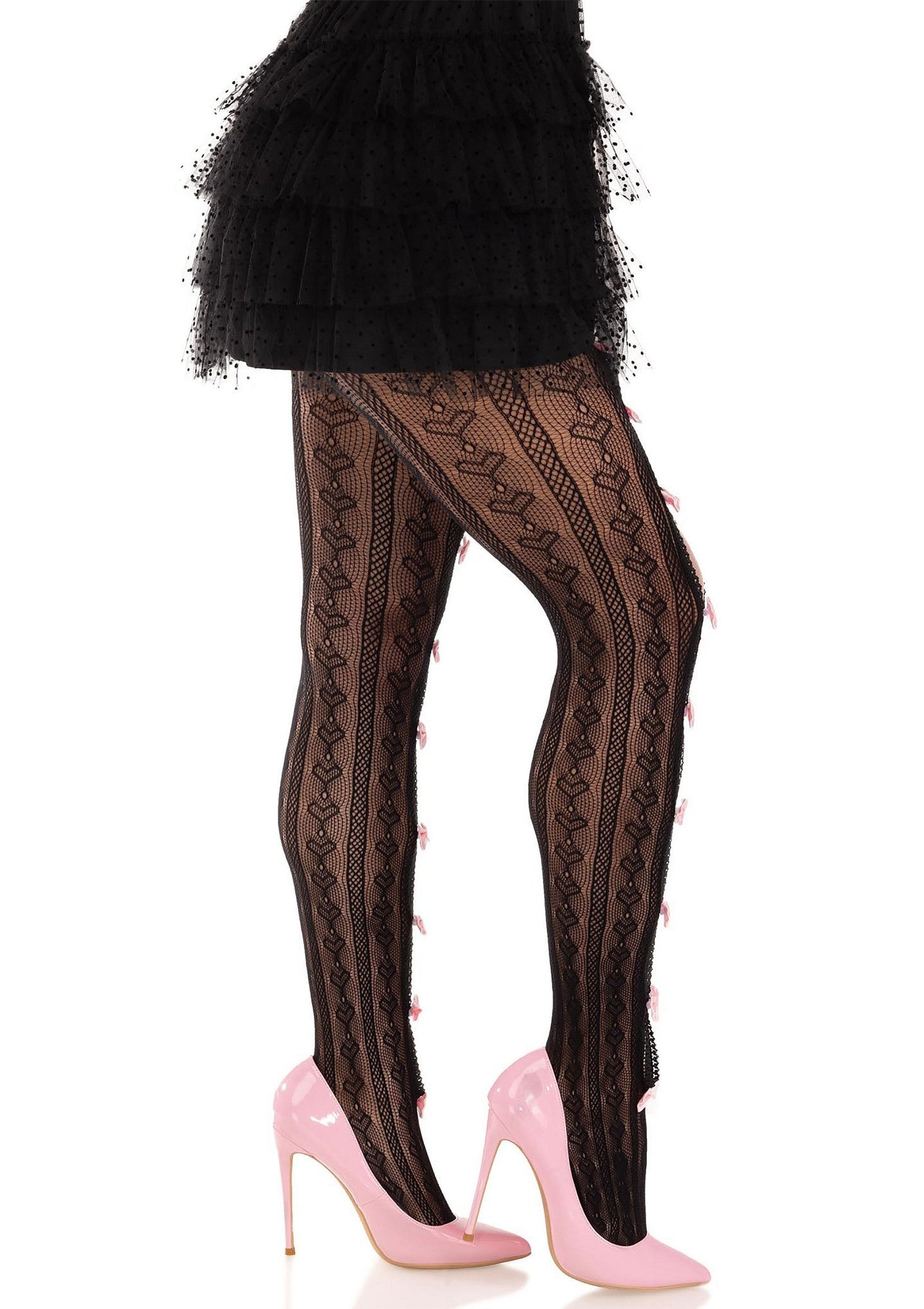 Sweetheart Striped Net Pantyhose 4