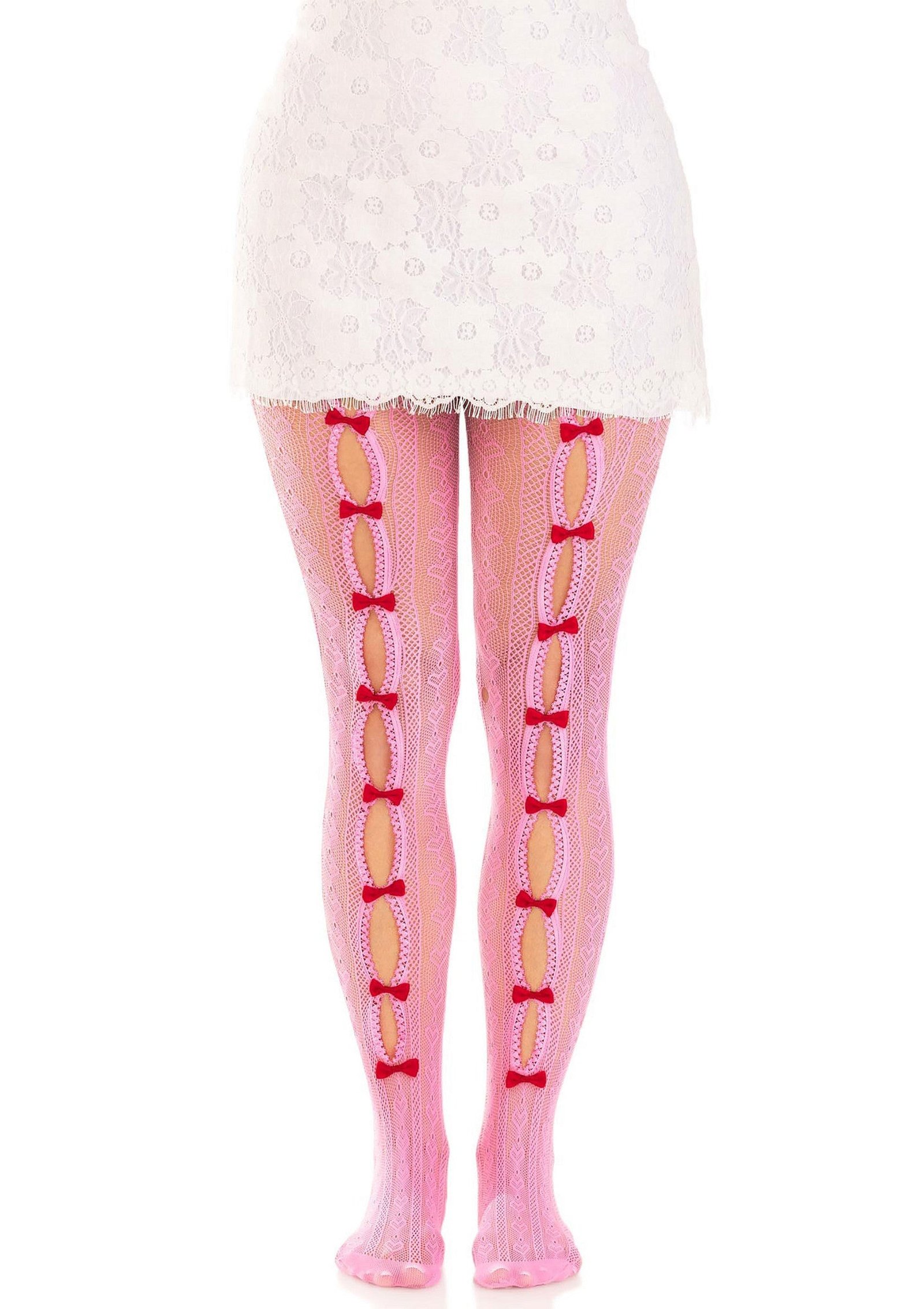 Sweetheart Striped Net Pantyhose 3