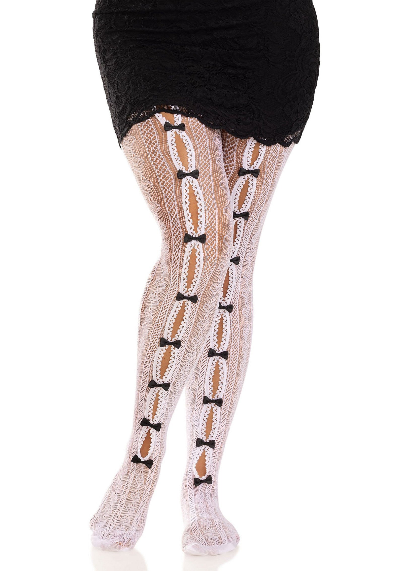 Sweetheart Striped Net Pantyhose 3