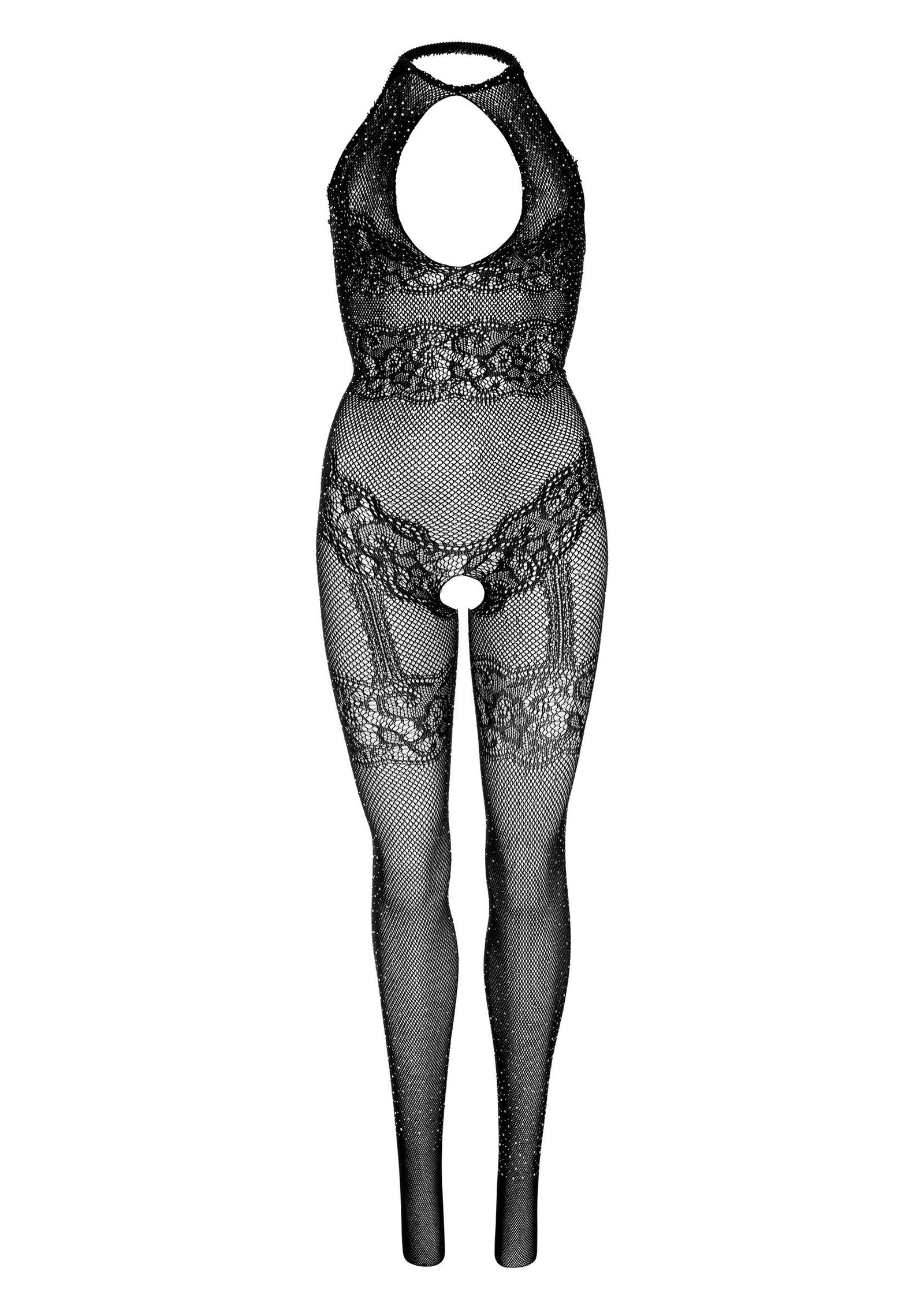 Seamless Rhinestone Fishnet Bodystocking 2