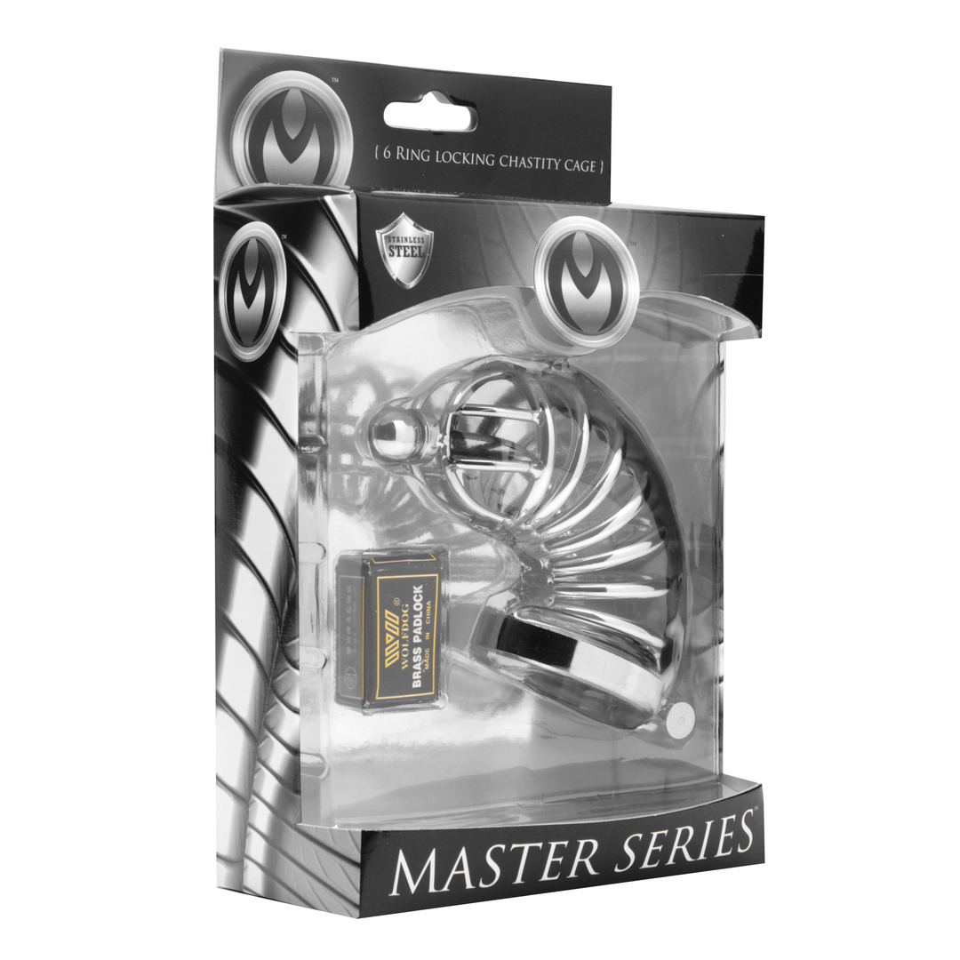Asylum - Chastity Cage with 6 Rings - M/L 2