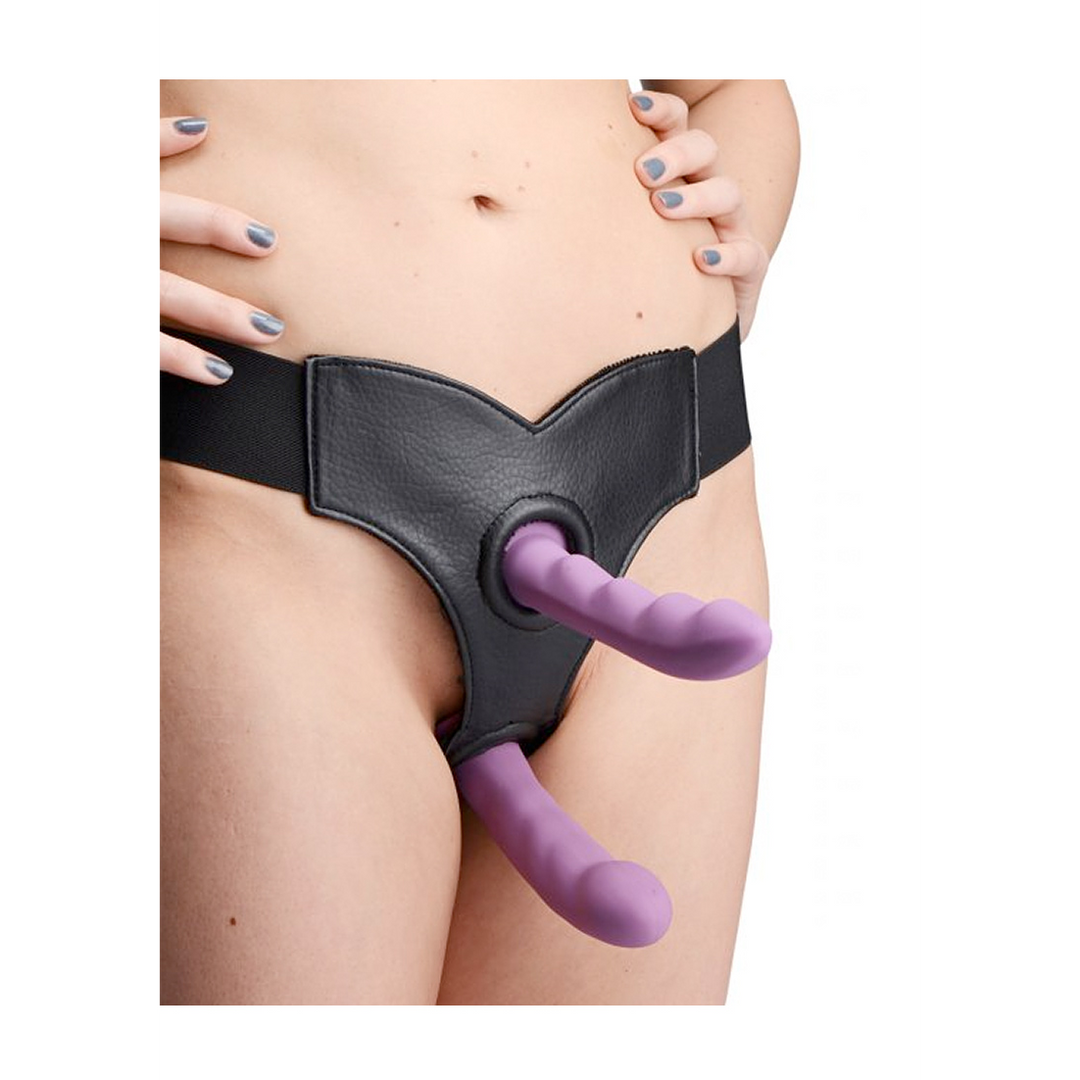Crave - Double Penetration Imitation Leather Strap-On