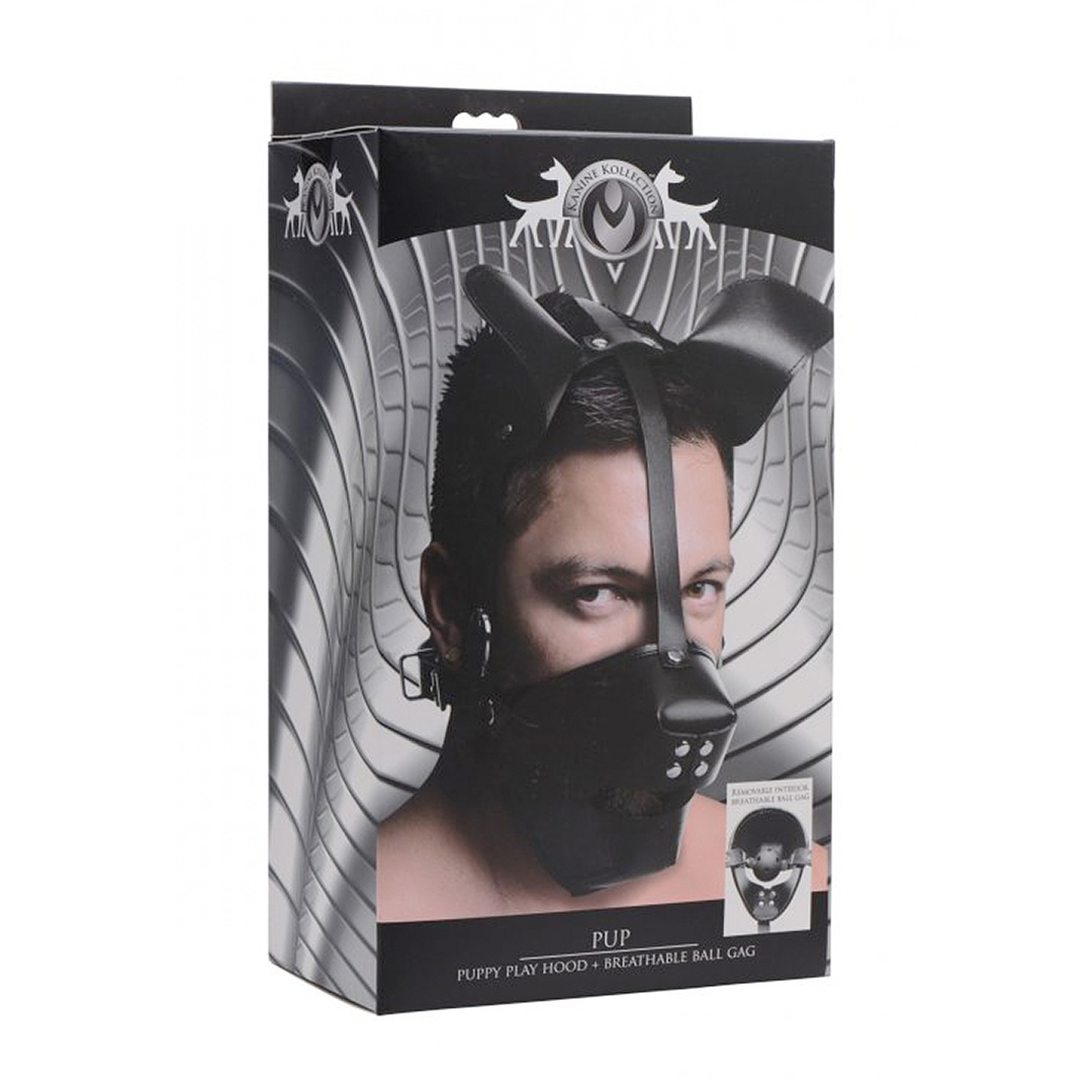 Pup - Puppy Play Mask + Breathable Ball Gag 2