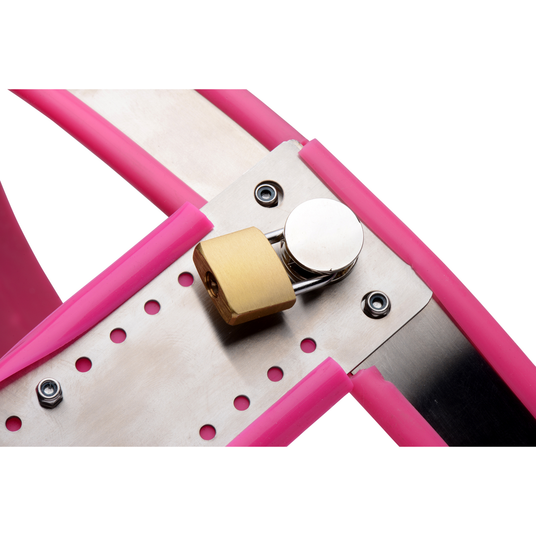 Stainless Steel Adjustable Female Chastity Belt - Pink 4