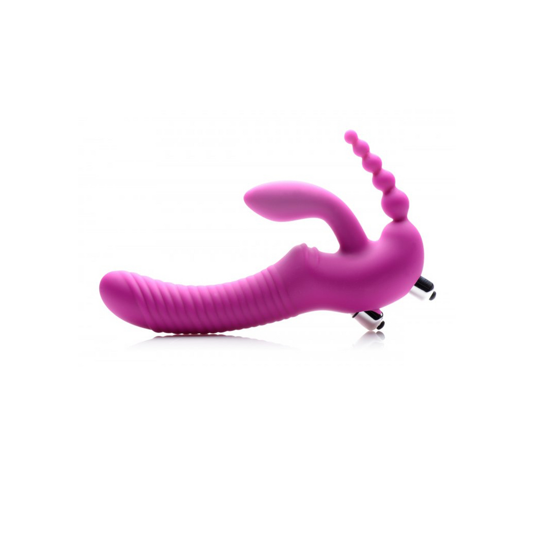 Regal Rider - Triple Vibrating Silicone Strapless Strap-On 6