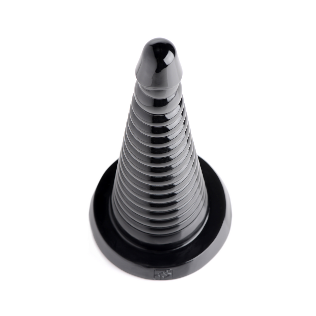 Giant Ribbed Anal Cone - Black 2