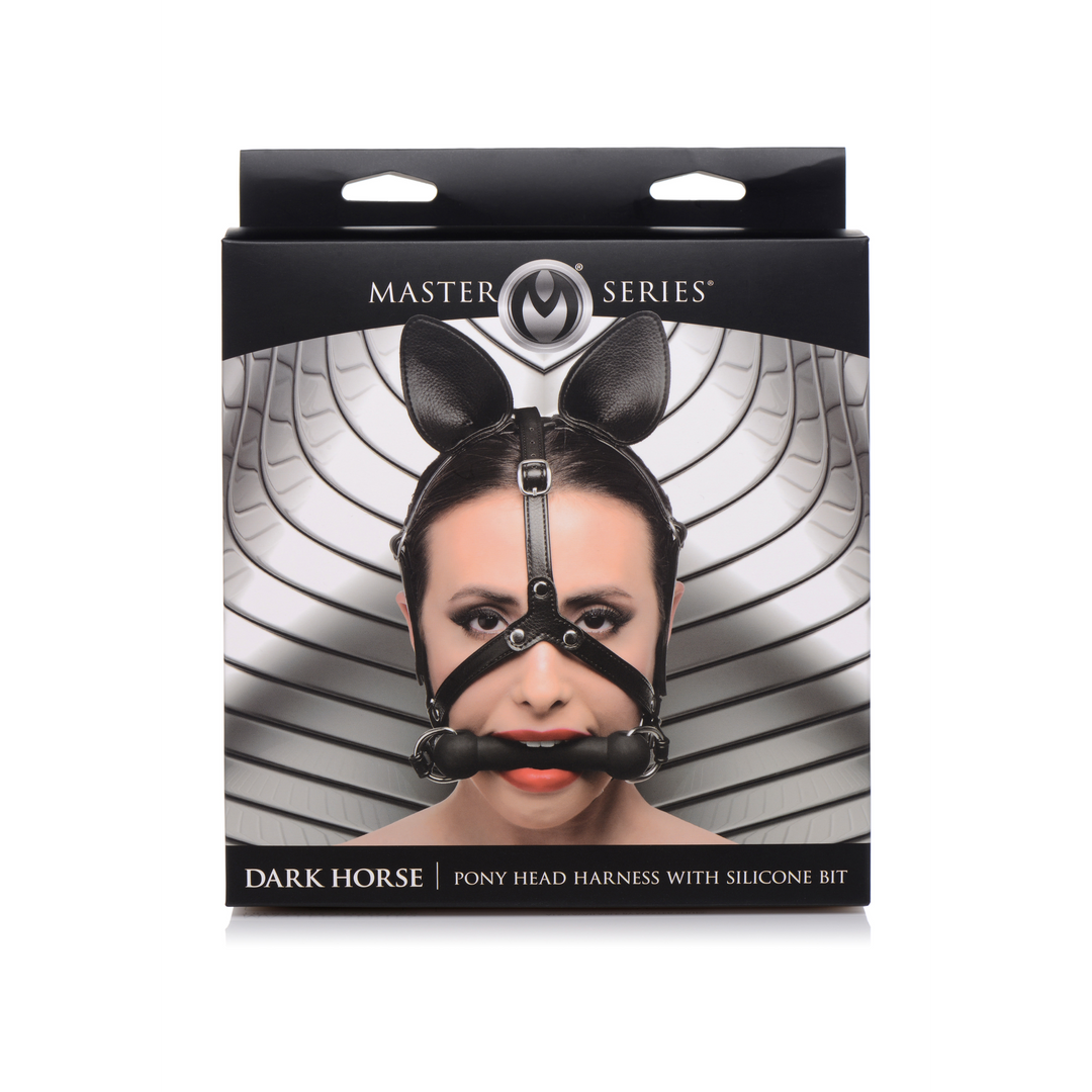 Dark Horse - Pony Head Harness with Silicone Bit 2