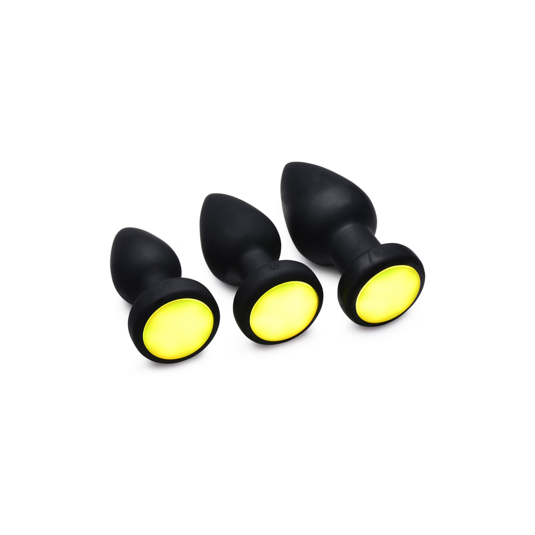 Silicone Vibrating LED Plug - Medium 4