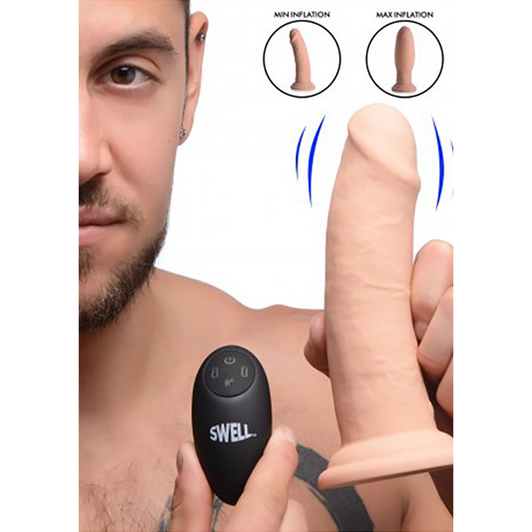 Swell - Inflatable and Vibrating Silicone Dildo - 7 / 18 cm 5