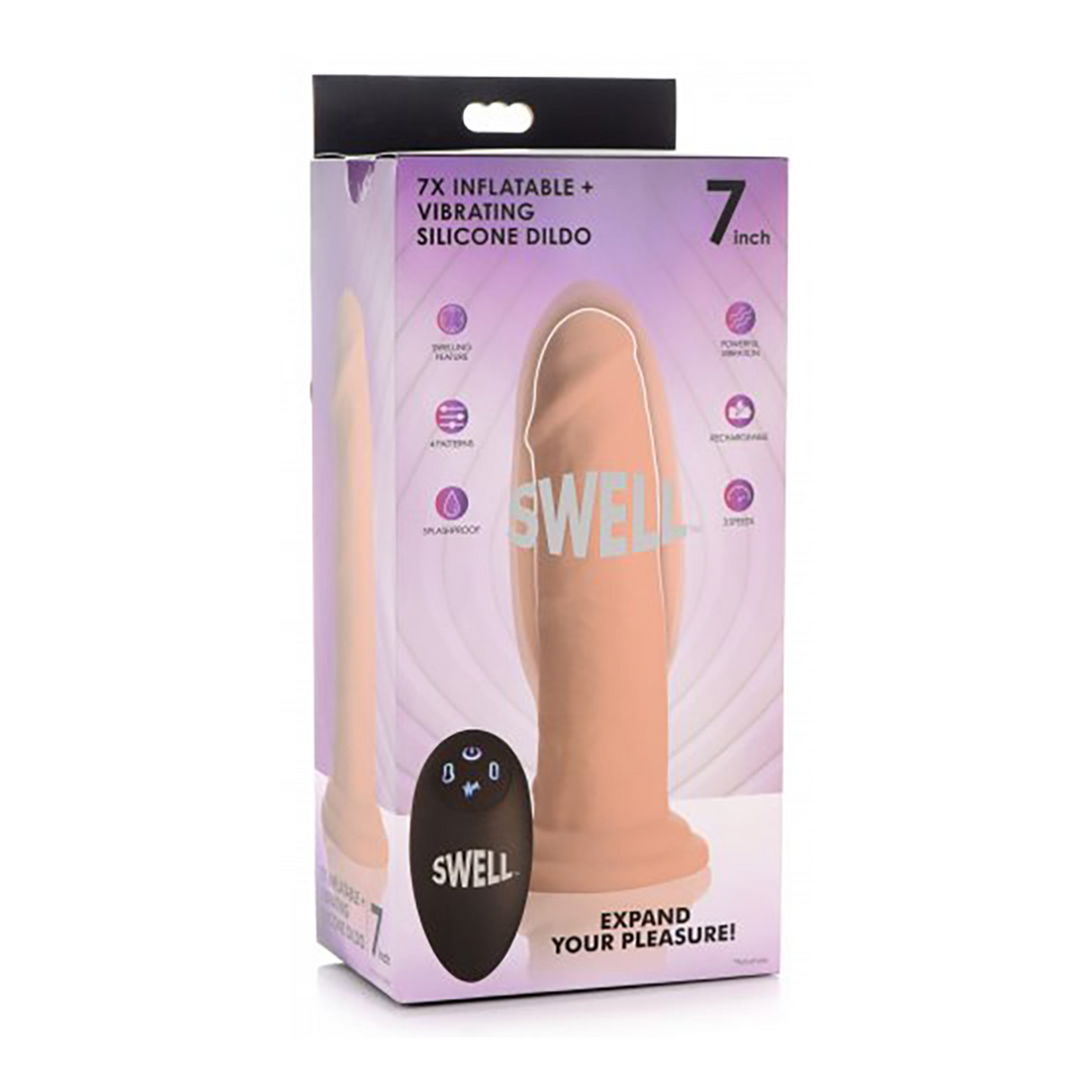 Swell - Inflatable and Vibrating Silicone Dildo - 7 / 18 cm 2