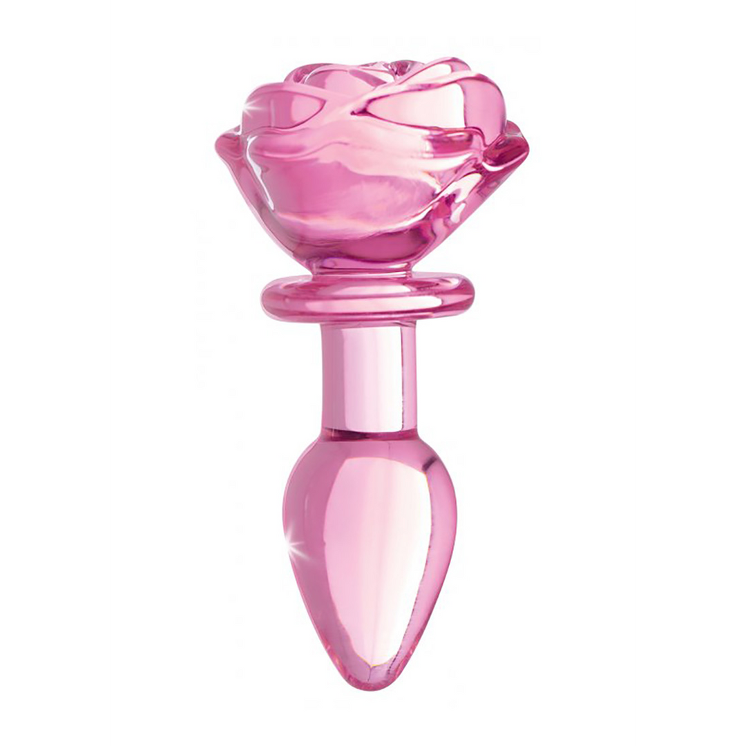 Pink Rose - Glass Butt Plug - Small 3
