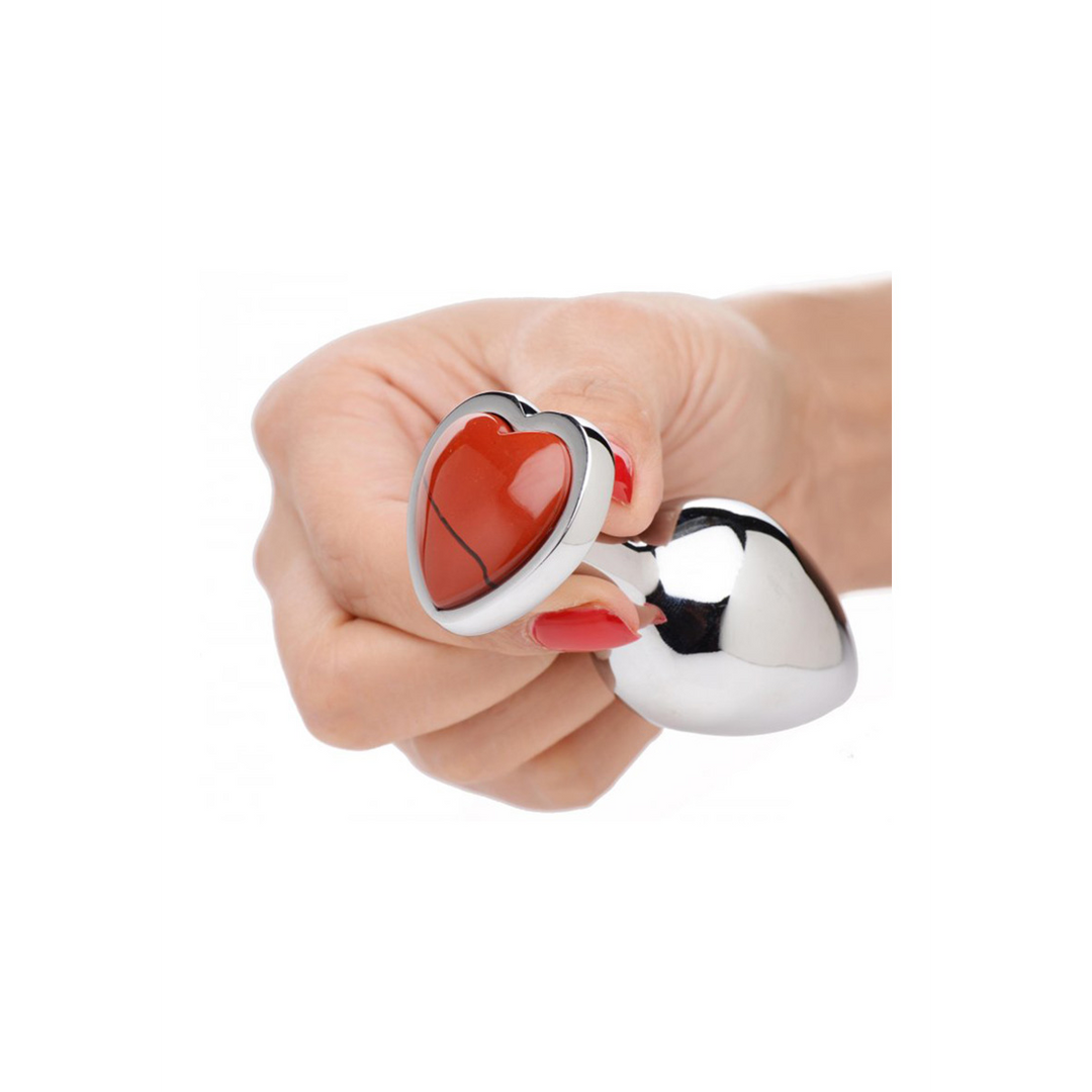 Red Jasper Heart - Butt Plug - Medium 4