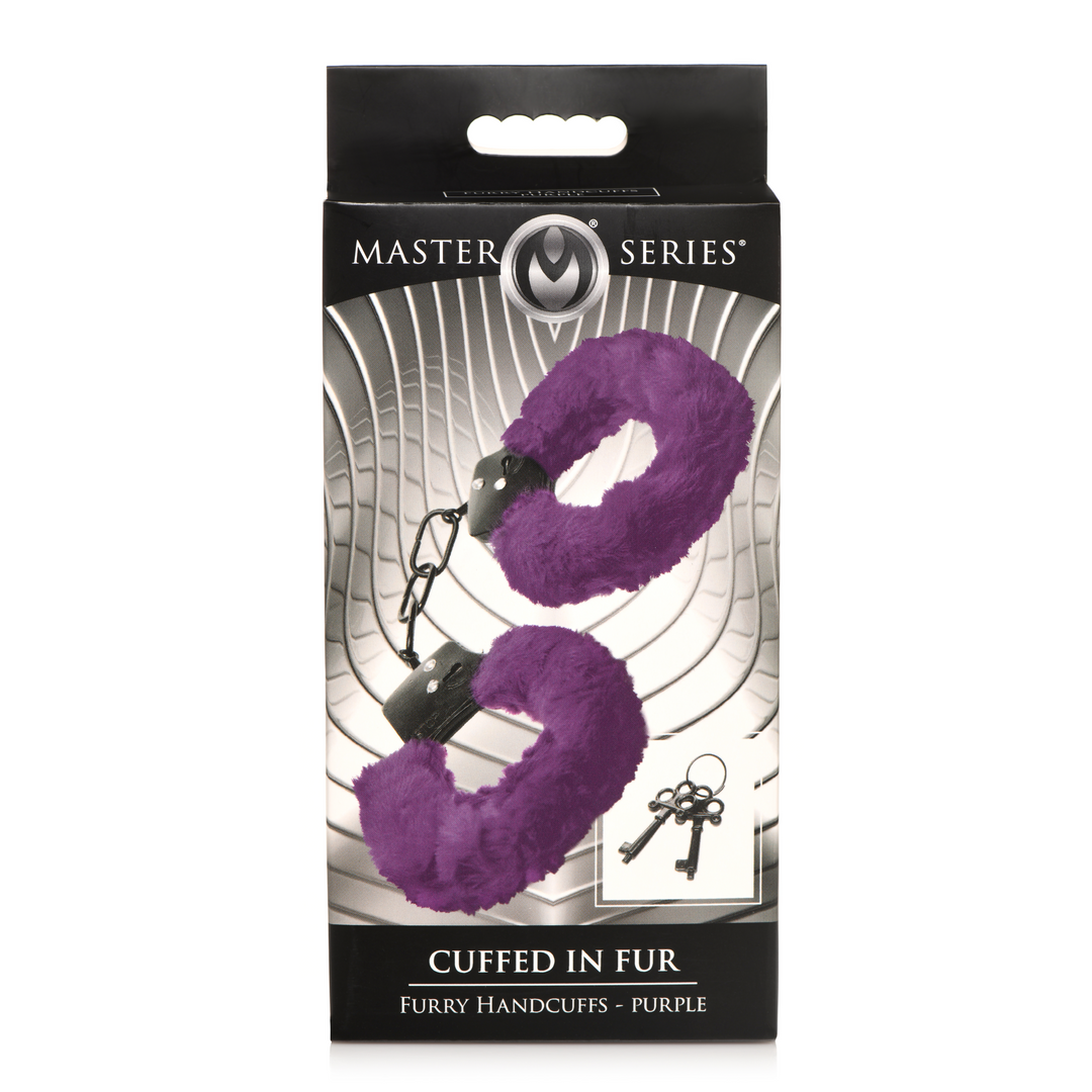 Cuffed in Fur - Furry Handcuffs - Purple 3