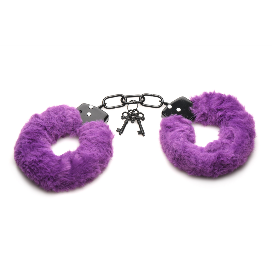 Cuffed in Fur - Furry Handcuffs - Purple 4