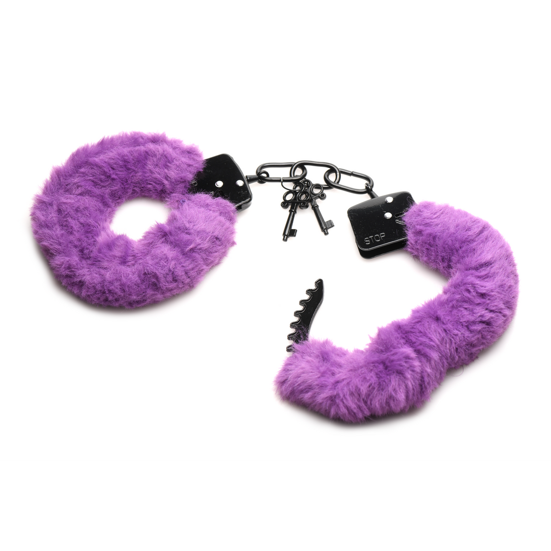 Cuffed in Fur - Furry Handcuffs - Purple 5