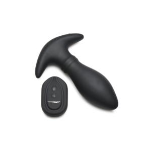 Rim Slide - Sliding Ring Silicone Butt Plug - Black