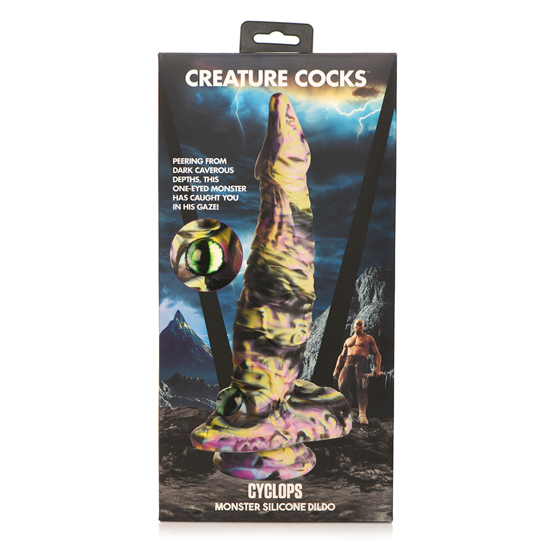 Cyclops Monster - Silicone Dildo - Yellow/Purple/Black 3