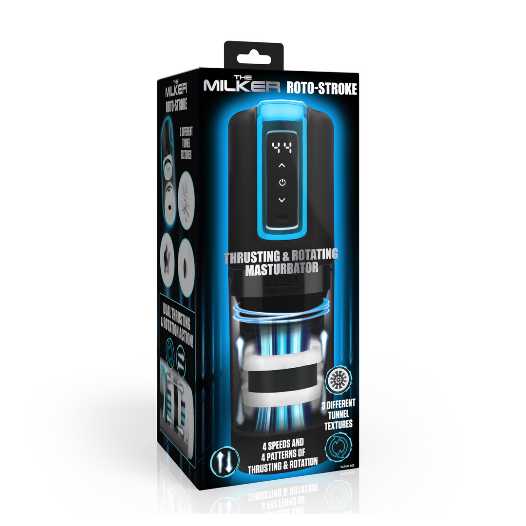 Roto-Stroke - Thrusting and Rotating Masturbator - Black 2