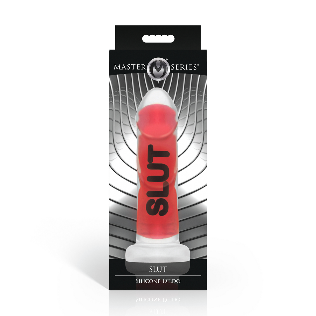 SLUT - Silicone Dildo - Red 3